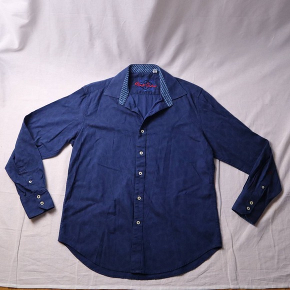 Robert Graham Mens Medium Shirt Button Down Long Sleeve Blue Paisley Flip Cuff M - Picture 2 of 11